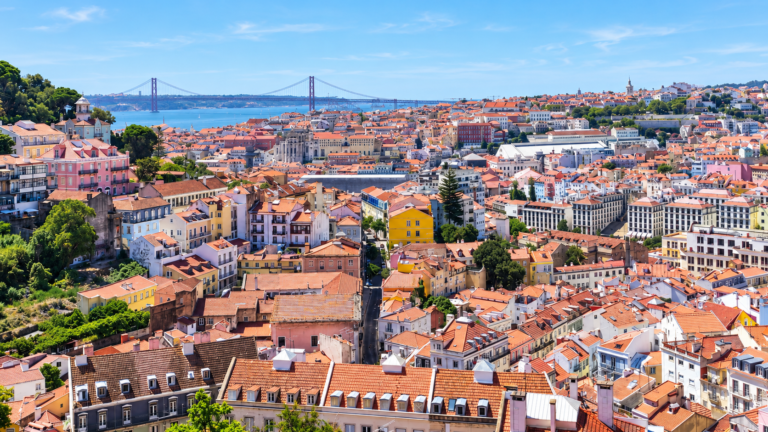 View over Lisbon and the Tagus River in Portugal