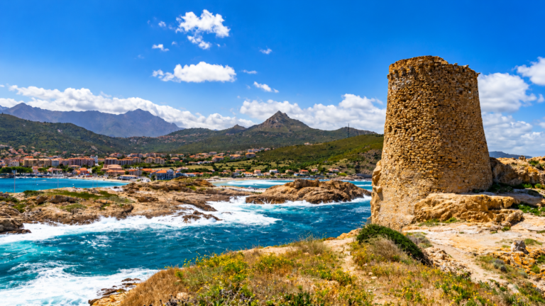France coastlines and island destinations along the coast of Corsica