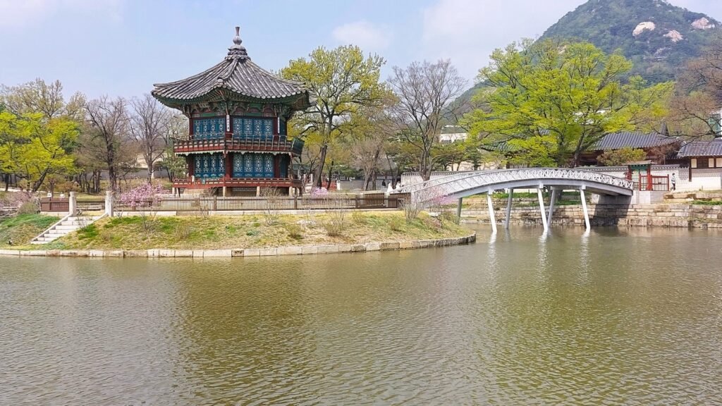 Hyangwonjeong Pavilion at Gyeongbokgung Palace in Seoul, South Korea