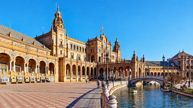 Spain culture and local customs at Plaza de España in Seville