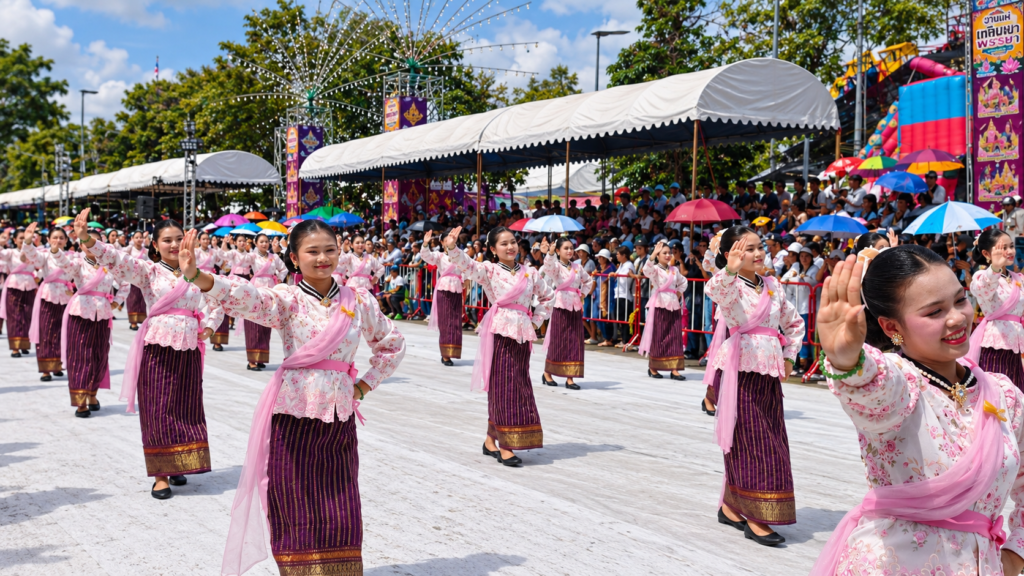 Thailand culture and local customs at a traditional Thai dance festival