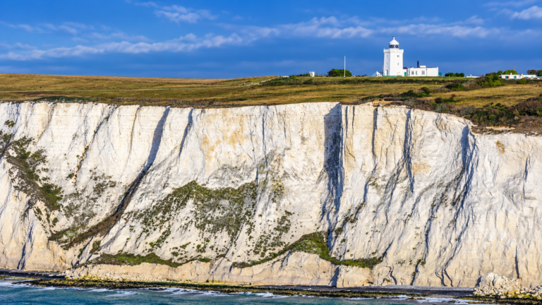 United Kingdom coastlines at South Foreland Lighthouse on the White Cliffs of Dover